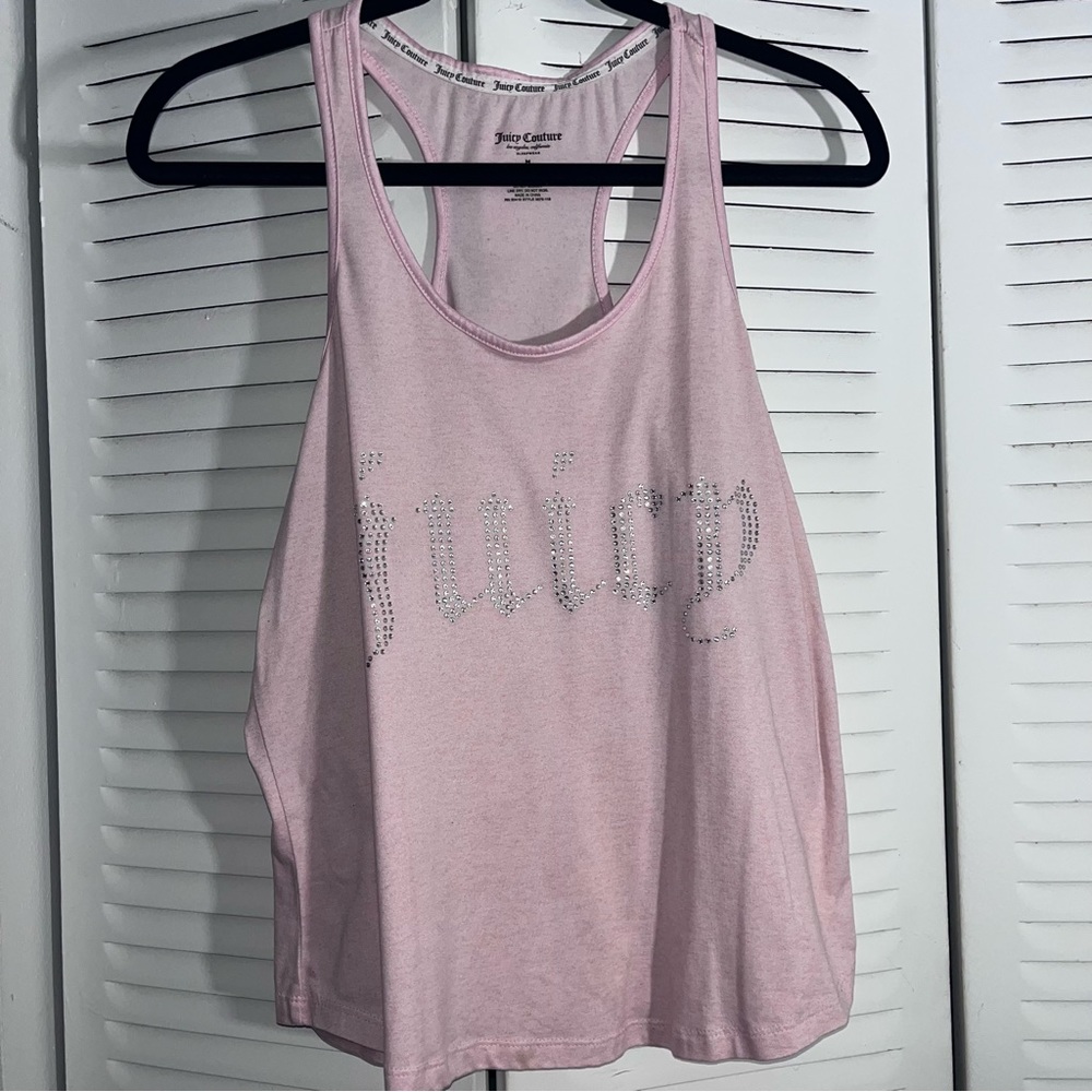juicy couture pink bedazzled tanktop
